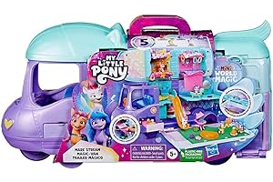 My Little Pony Playset Mini World Magic Mare Stream, Buildable Trailer Camper Van, Mini Toys for Girls and Boys Age 5 and Up