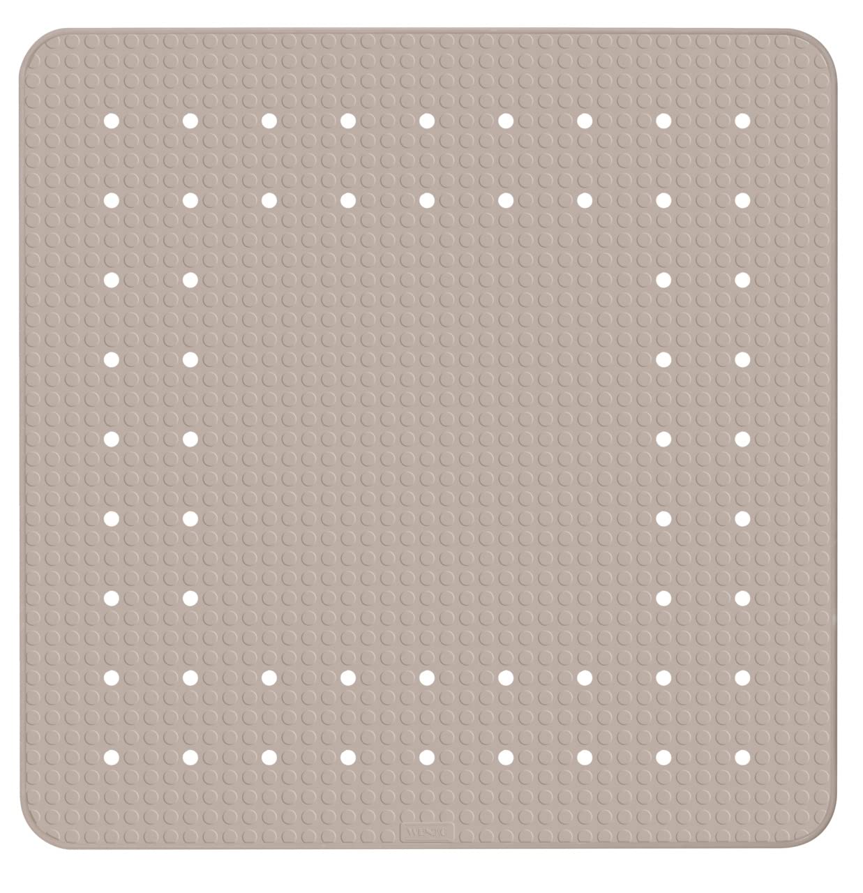 WENKO Non-Slip Shower mat, Natural rubber, Taupe, Douche