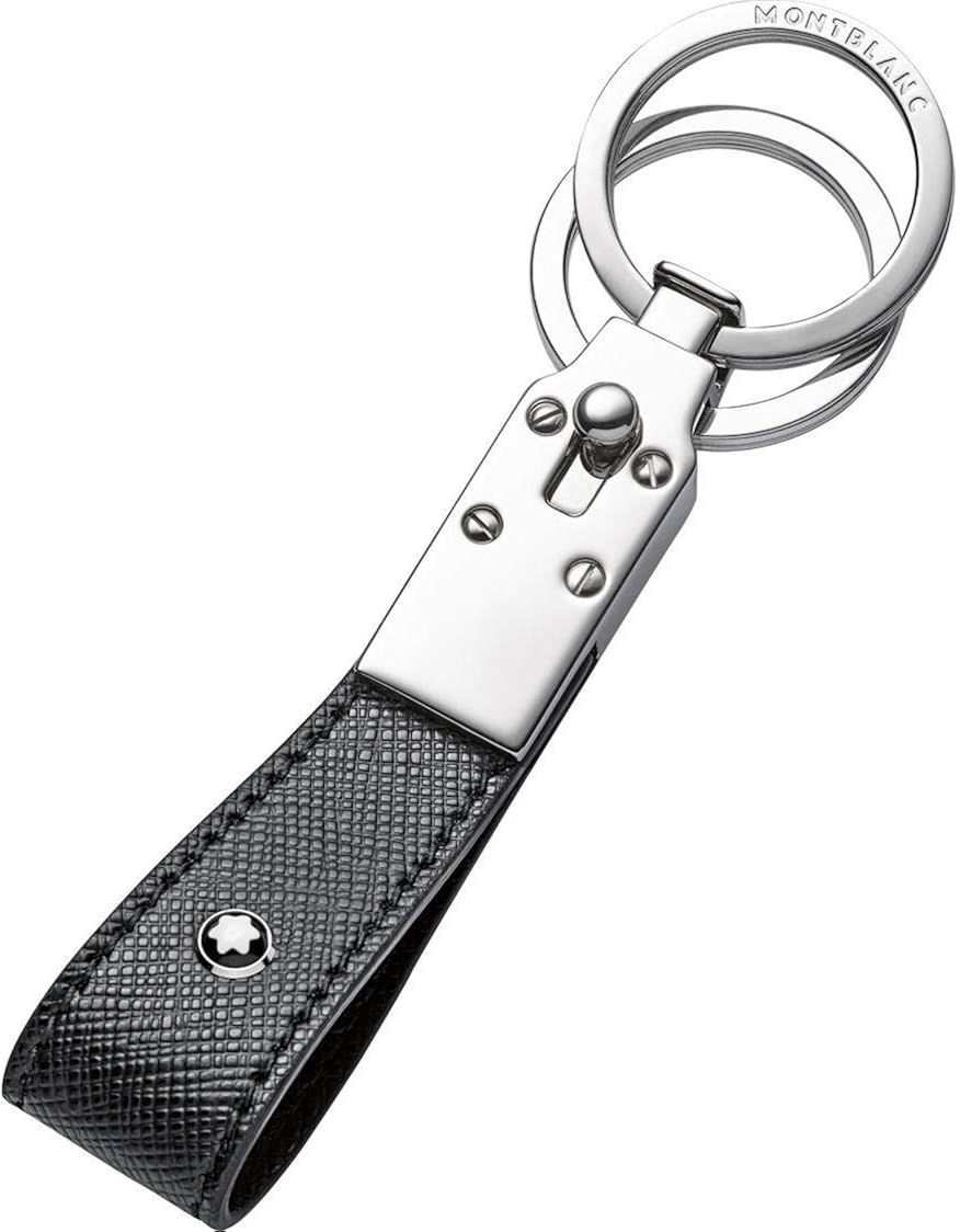 Montblanc Sartorial Black Leather Key Fob Loop 114627 at  Men’s Clothing store