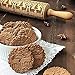 Christmas Wooden Rolling Pins Tpingfe Engraved Carved Wood Embossed Embossing Rolling Pin Kitchen Tool with Christmas Symbols for Baking Embossed Cookies (43x5cm)