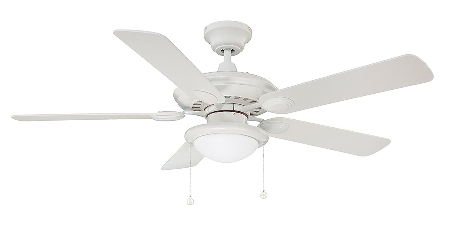 Kendal Lighting Ac18152 Wh Builders Choice 52 Inch 5 Blade 1 Light