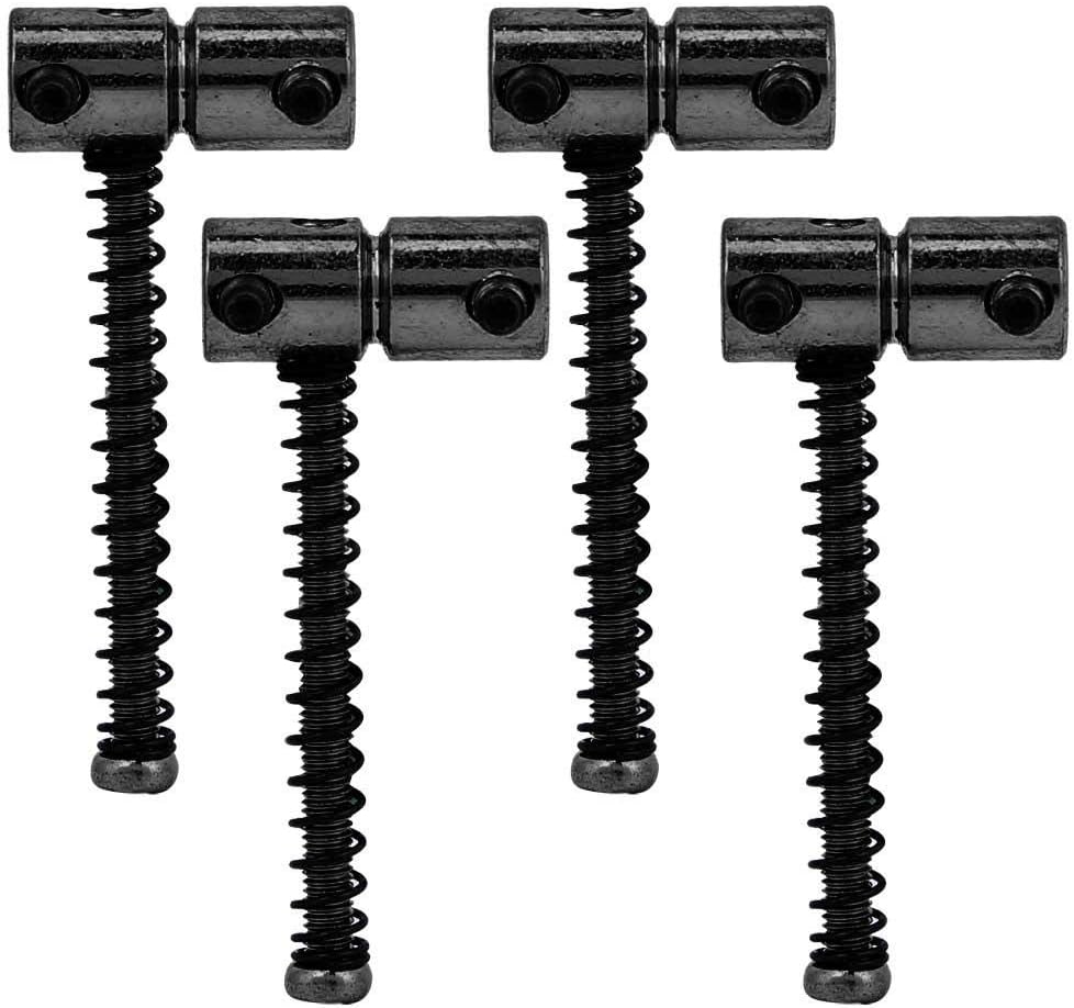 Bnineteenteam 4pcs Electric Bass Compensated Saddles Set,Bass Bridge String Saddles Spring Screws for Electric Bass Guitar (Black) Performance Accessory Musical Instrument Accessories