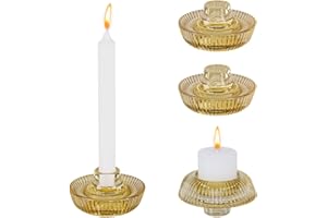 Tonxus Mushroom-Shaped Candle Holders Set of 4 for Table Centerpiece, Glass Tealight Candlestick Holder for Wedding Party Dec