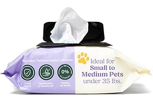 WIPEMATE Lavender Scent Premium Dog & Cat Pet Wipes Cleans Pet Paws, Ears, Fur, Butt, & Anal Gland Wipe No-Rinse Solution Gentle Deodorizing & Hypoallergenic for Small/Medium Pets - 100 Count
