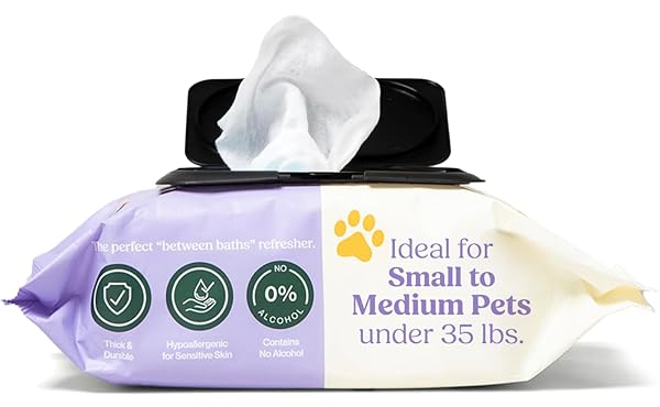 LAVENDER SCENT PREMIUM DOG & CAT PET WIPES CLEANS PET PAWS, EARS, FUR, BUTT, & ANAL GLAND WIPE NO-RINSE SOLUTION GENTLE DEODORIZING & HYPOALLERGENIC FOR SMALL/MEDIUM PETS – 100 COUNT