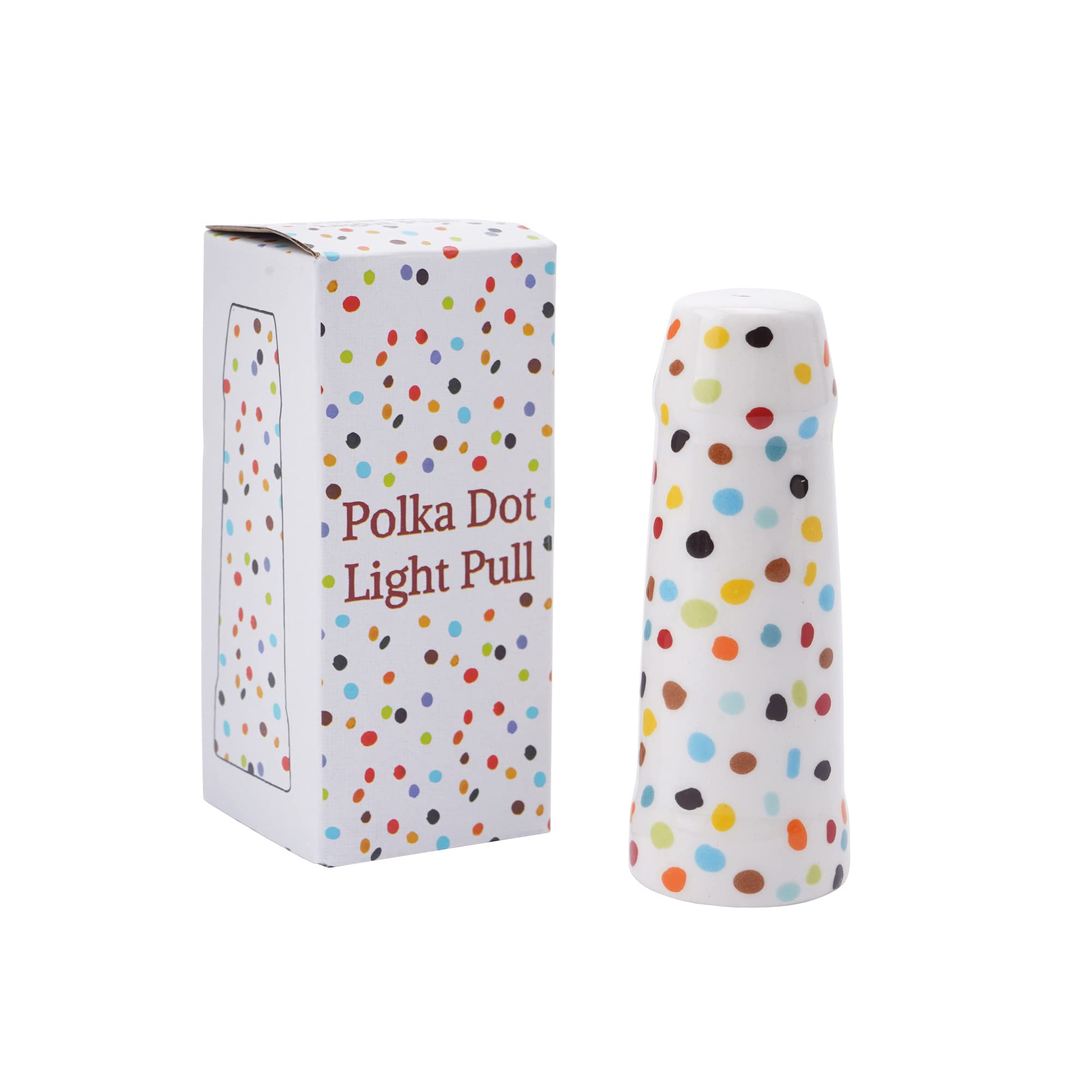 CGB Giftware | Multicolour Polka Dot Pattern Bathroom Light Pull | Length 11cm | Made from Ceramic | ZX609