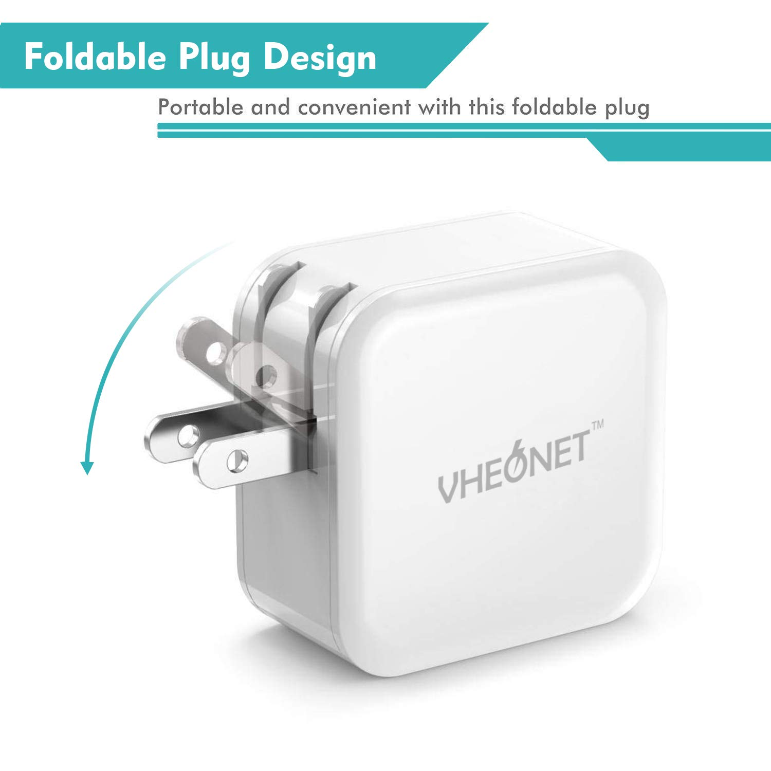 USB C Wall Charger, PD Charger, 30W USB-C Power Adapter Fast Charging with Foldable Plug for iPhone X/ 8/8 Plus, Google Pixel/Pixel C, iPad Pro 2017, MacBook A1534