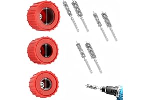Wzenclave 9-Piece Stainless Steel & Copper Pipe Cleaner Set for Power Drill 1/2", 3/4", 1" Hole Kit Includes Tube & Wire Bore