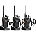 Baofeng Walkie Talkies bf-888s Long Range Two-Way Radios for Adults Rechargeable Handheld Interphone Professional UHF Communicator 3 Pack Walky Talky Set with Earpiece,Li-ion Battery and Charger