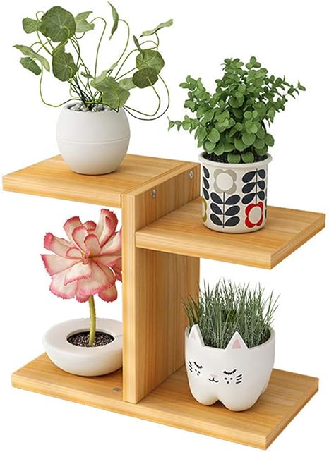 Planta De Madera 2 Nivel Vertical del Estante Flor Estante De