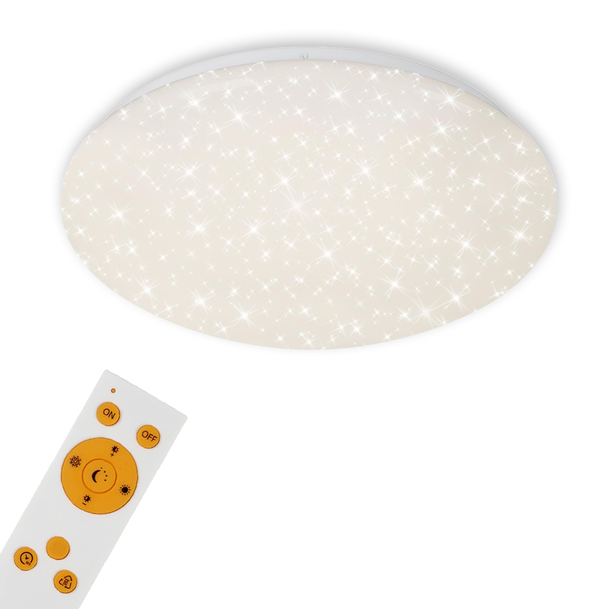 BRILONER Leuchten - LED Ceiling Light with Remote Control, Dimmable Ceiling Lamp, Adjustable Colour Temperature, White, 2200 Lumens, 22 Watts, 37,5 cm Diameter