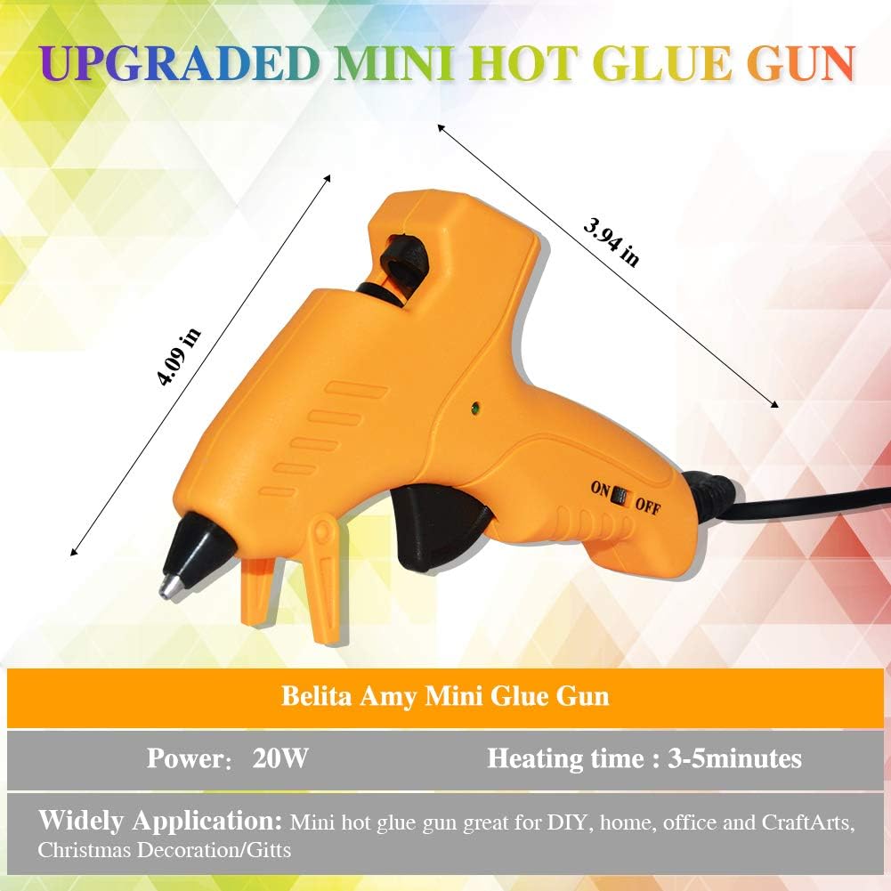 Mini Hot Glue Gun, Hot Glue Gun for Kids 20W High Temperature Mini Size Hot Melt Glue Gun Kit with 18 pcs Glue Sticks for Packaging, Quick Home Repair, DIY & Crafts and Festival Decorations