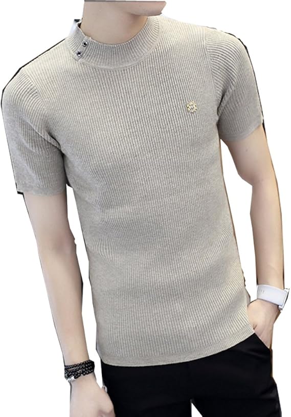 Amazon ネルロッソ ｔシャツ 半袖 サマーニット メンズ ハイネック ニット カットソー ニットソー ショートスリーブ 正規品 Cmx Tシャツ カットソー 通販