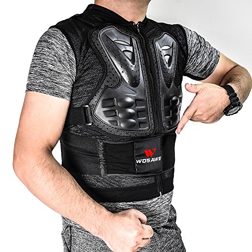 image for Lixada Men's Motorcycle Armor Vest MTB Bike Riding Chest Armor Back Pr