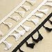 Yalulu 5Yards White/Black/Beige Cotton Lace Tassel Fringe Lace Trim Ribbons Sewing Cloth Crafts Accessories&Home Party Decoration (Black)