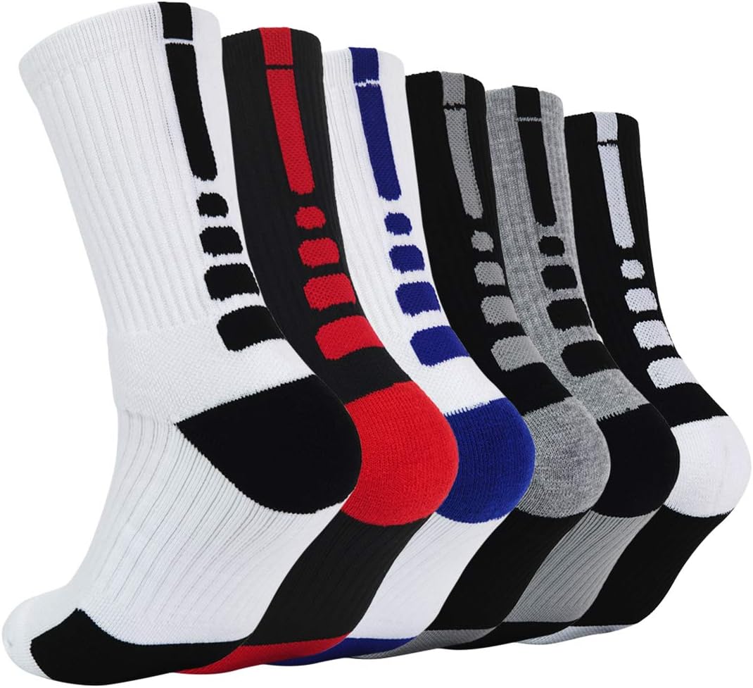 Thick Protective Sport Cushion Elite Basketball Compression Athletic Socks for Boy Girl Men Women (Pair of 1)
