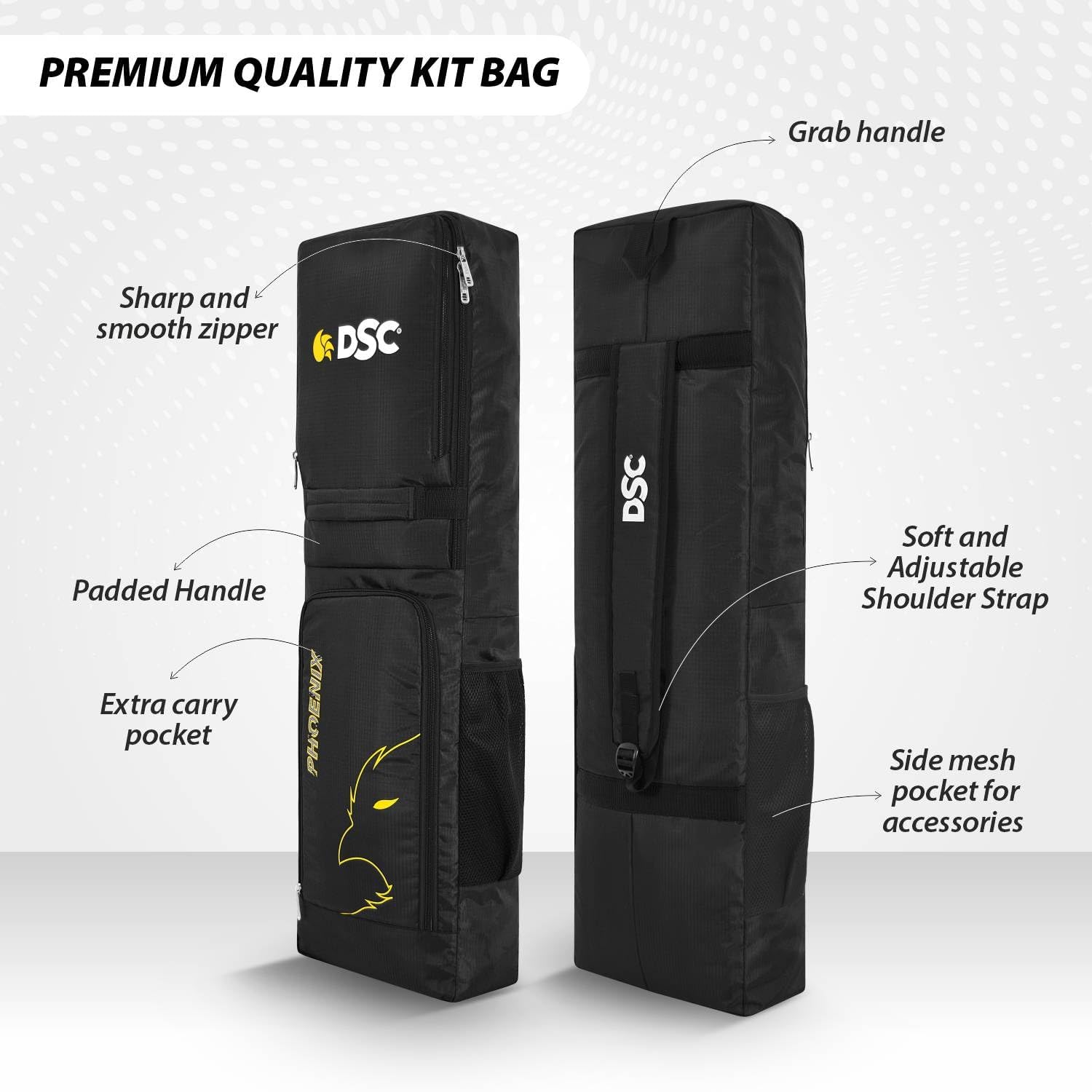 DSC Phoenix Plastic Cricket Set - Ideal for Tennis and Gully/Turf Cricket Bat, Size - Full 4