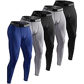 Mexholin 5/6 Pack Men’s Compression Pants Performance Athletic Baselayer Leggings Running Tights for Workout Basketball