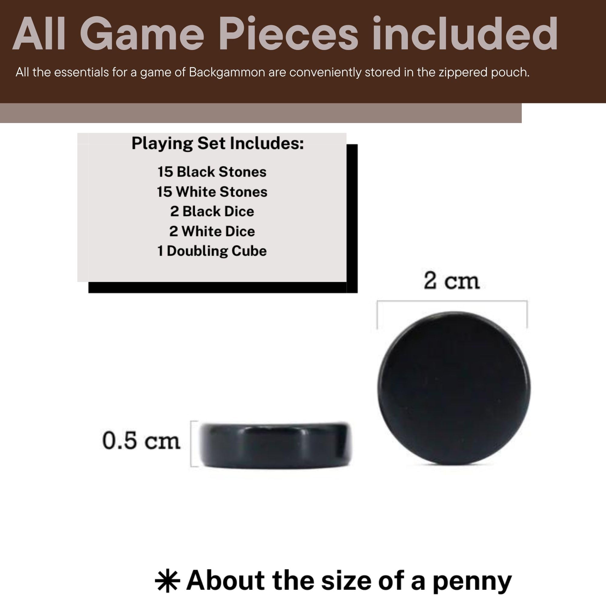 Sondergut Roll-up Portable Suede Backgammon Game Set - for Adults & Children - Ideal for RV Travel, Cruise, Airplane, Camping, Backpacking, Road Trips, Etc. Multiple Colors (Mocha)…