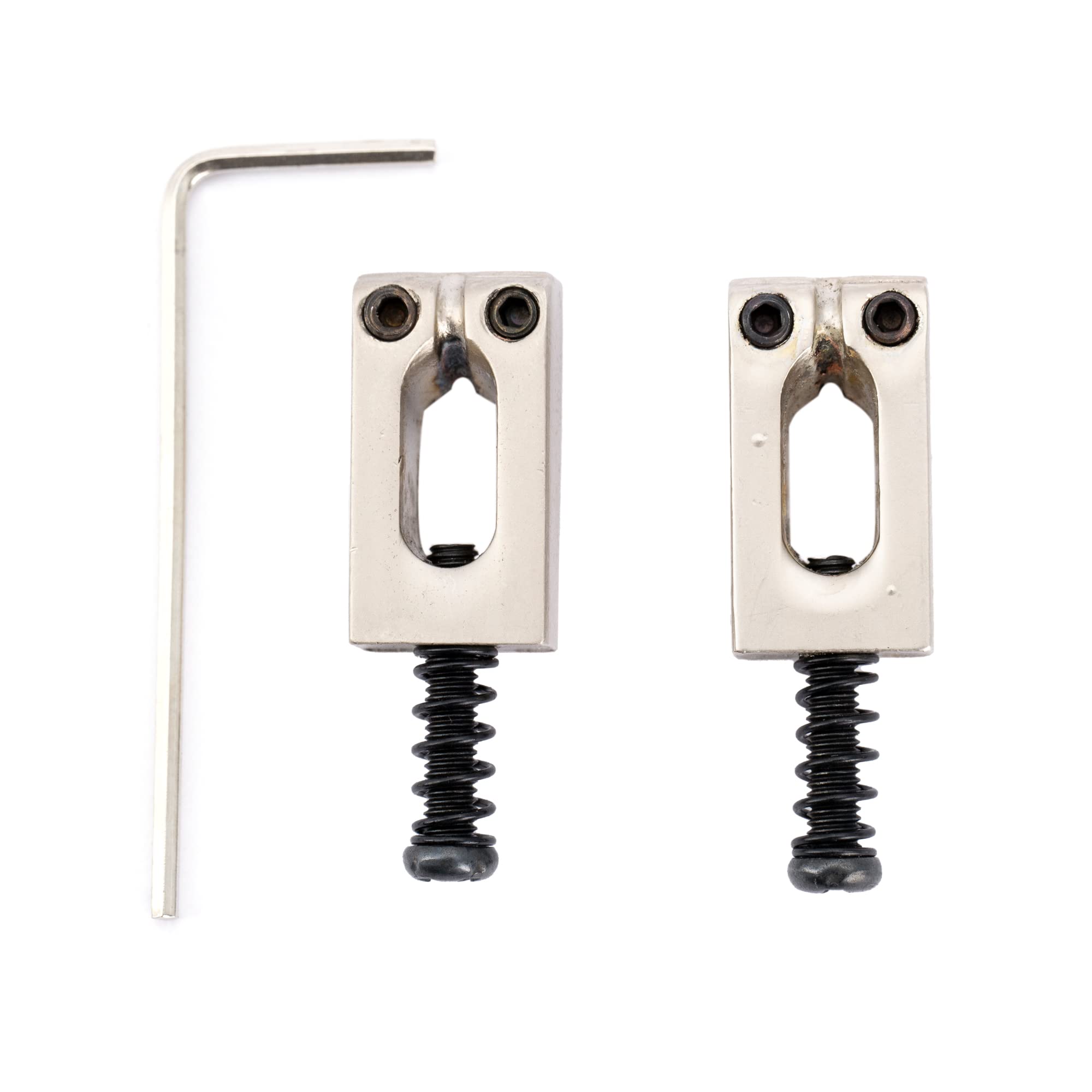 Musiclily Pro 10.8mm Modern Style Saddles for Import Strat Tele Style Electric Guitar Wilkinson M Series Bridge, Nickel (Set of 2)