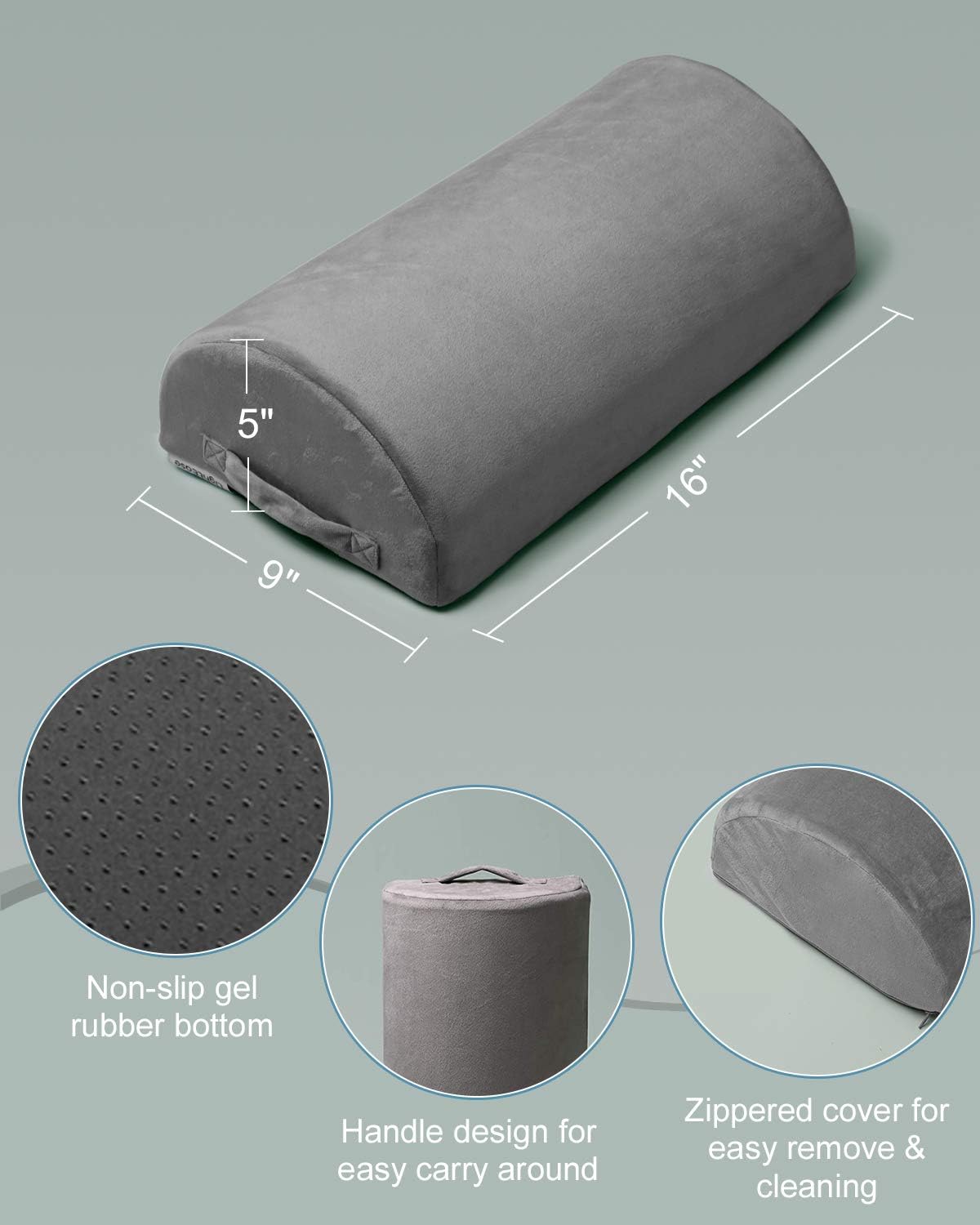 Foot Rest, LightEase Ergonomic Footrest Under Desk Cushion for Work from Home, Office, Gaming, Airplane, Comfortable Memory Foam Foot Pillow with Handle, Washable Cover and Non-Slip Bottom : Office Products