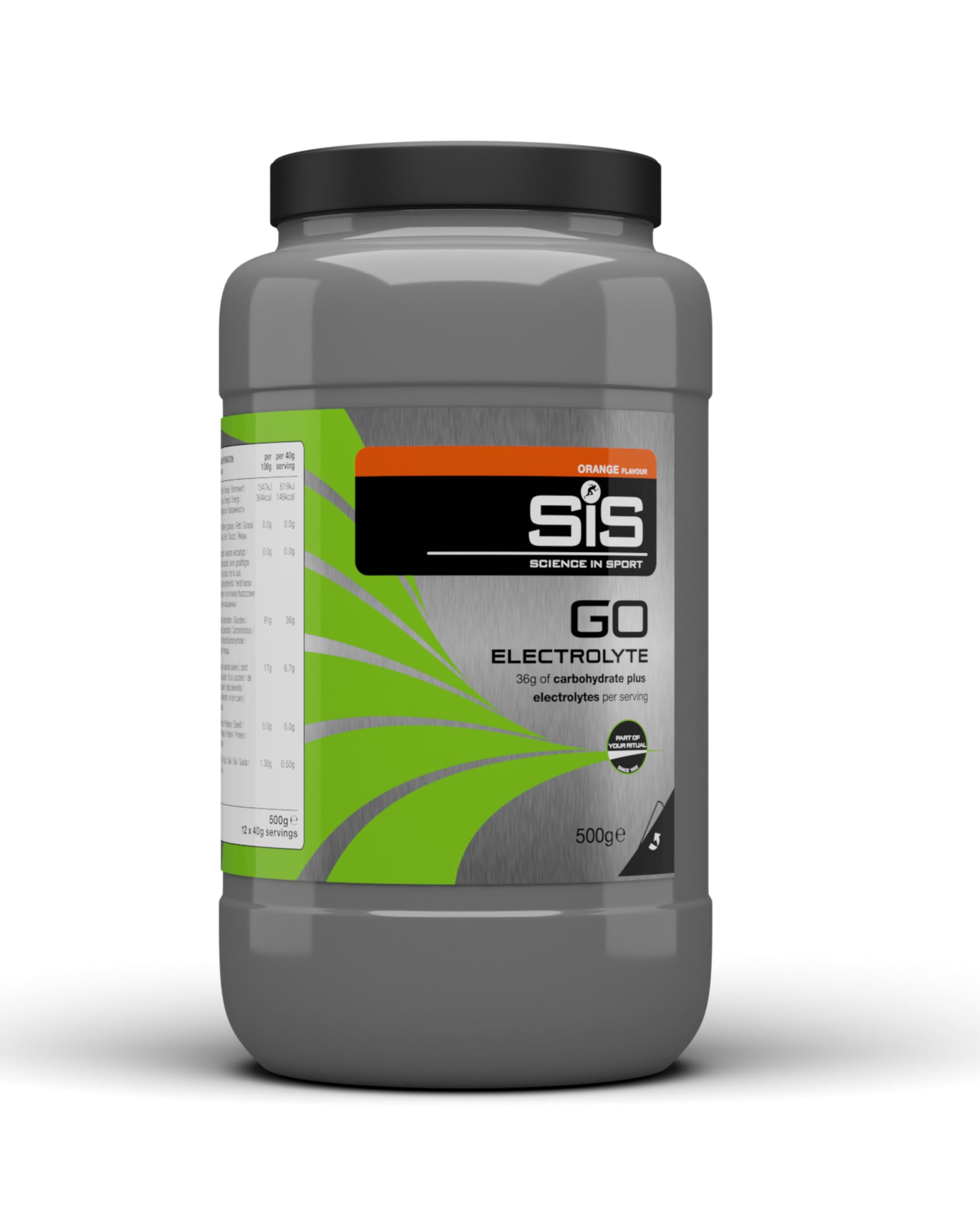 Science In Sport GO Electrolyte Powder Energy Drinks, High Carbohydrates and Sodium, Orange Flavour, 12 Servings Per 500 g