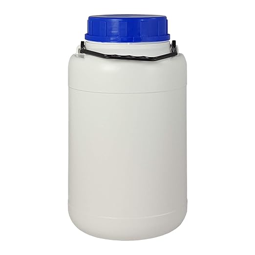 Bote 5 litros boca ancha con tapa y asa. Bidón de plástico ...