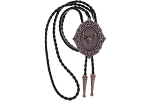 Jeilwiy Western Bolo Tie for Men Wedding Native American Cowboy Necktie Vintage Black Bolo Tie Gold