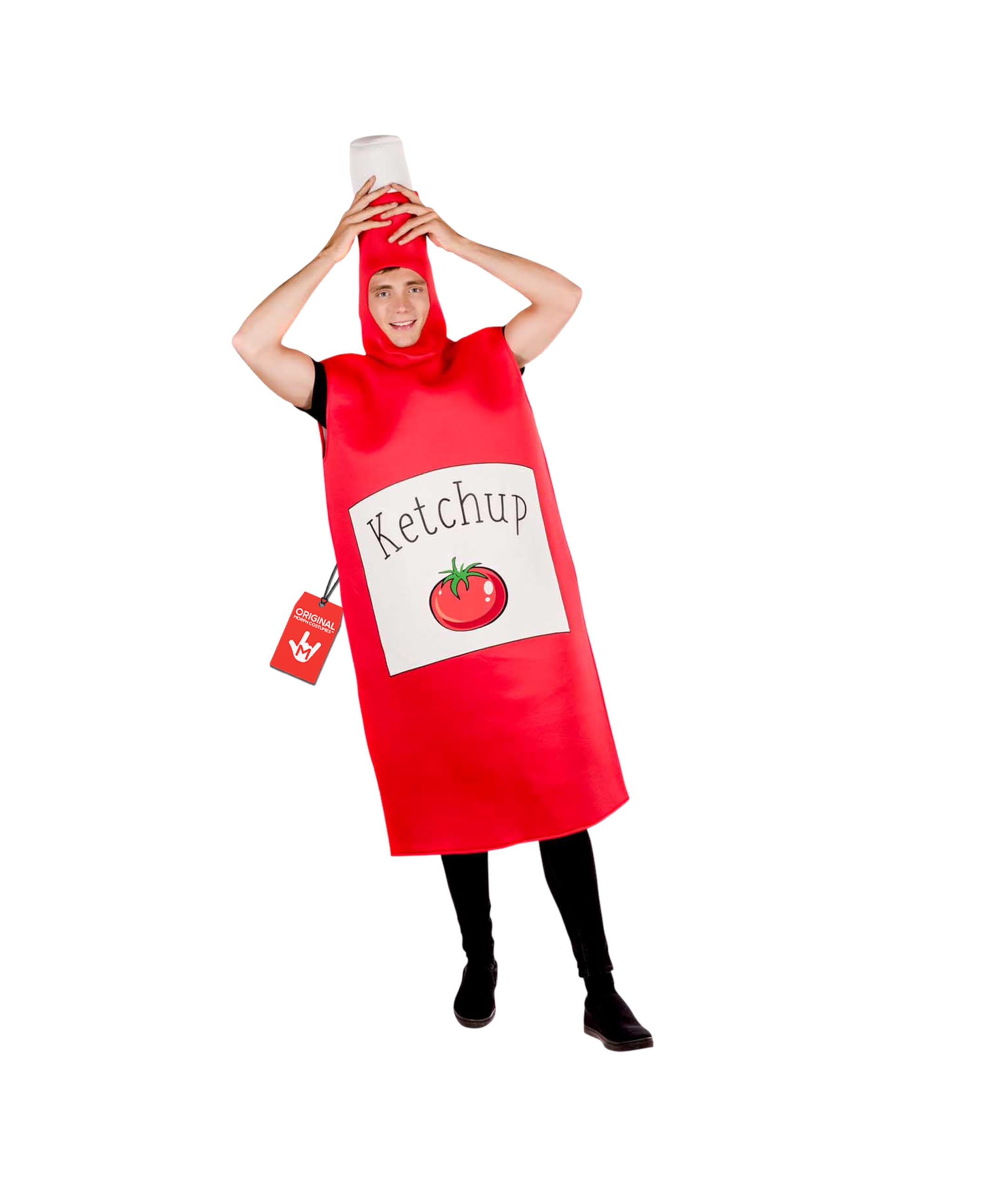 Fun Shack Ketchup Fancy Dress Adult, Tomato Ketchup Costume Adult, Ketchup Bottle Costume One Size