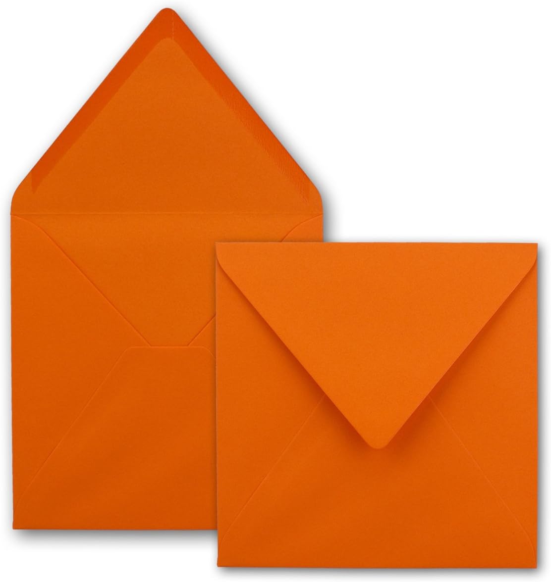 25x Square Envelopes/Orange - Very Strong - 250 g/m², 158 x 158 mm, Wet Adhesive, Top Flap//from The Colourful Neuser