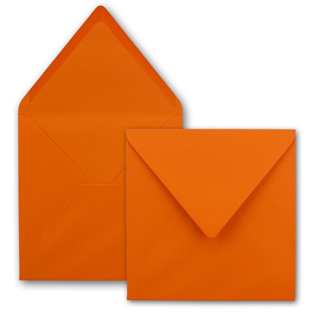 25x Square Envelopes/Orange – Very Strong – 250 g/m², 158 x 158 mm, Wet Adhesive, Top Flap//from The Colourful Neuser.