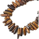 BEADIA Natural Yellow Tiger Eye Irregular Teardrop Stone Beads 0.4"-1.2" Loose Semi Gemstone Beads for Jewelry Making 15 Inch/Strand