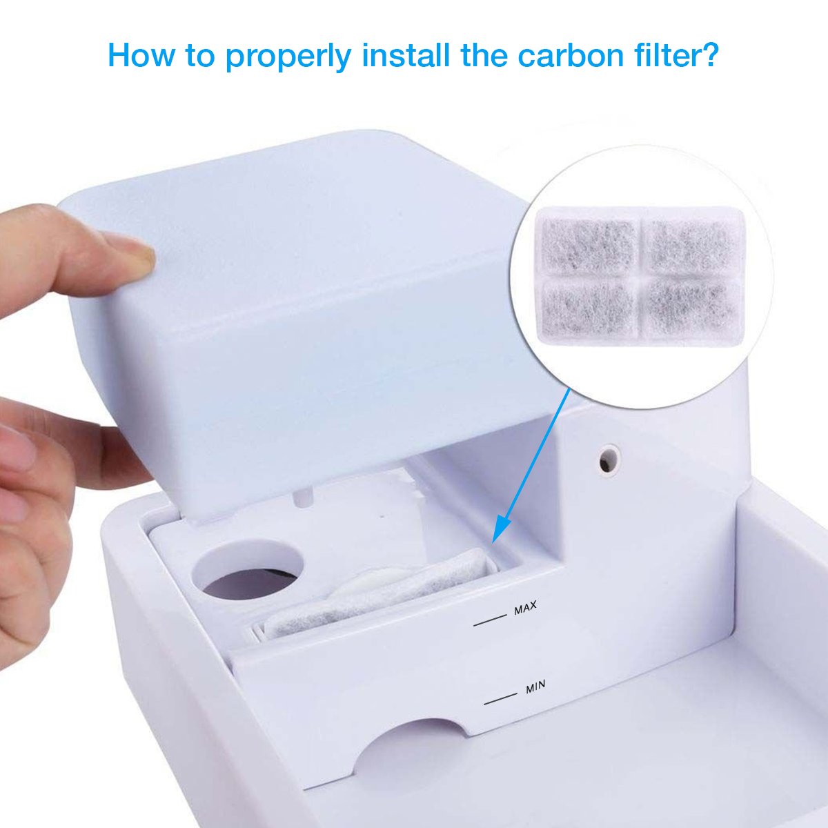 isYoung 24 * 7 Ultra Quiet Drinking Pet Fountain for Cats and Dogs 1.8L Water Capacity with Activated Carbon Filter and LED Lighting