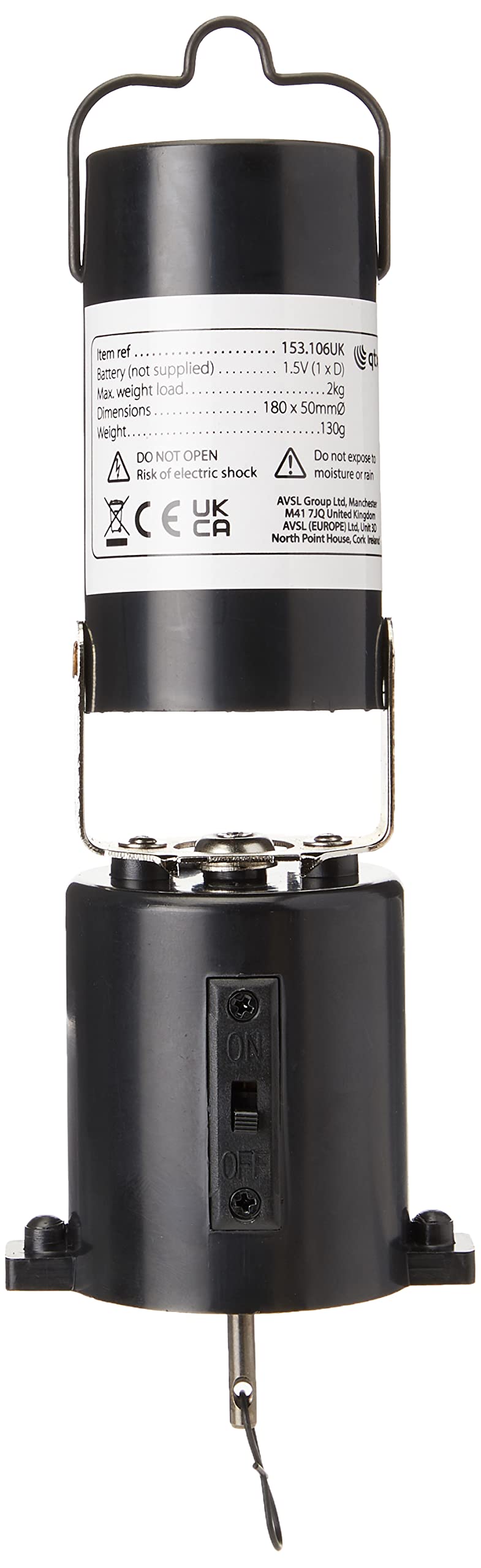 QTX | Battery Powered Mirror Ball Motor, Black