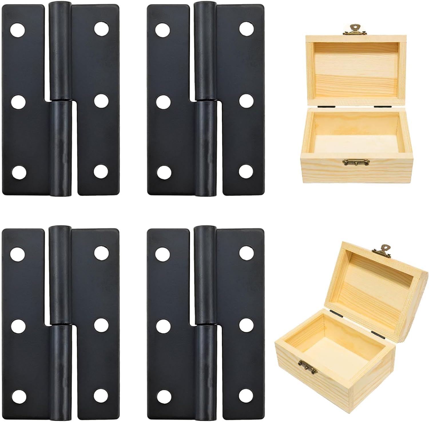 4 Pack Black Lift-Off Hinge 2.44" H Stainless Steel Right Left Handed Door Hinges - Rust-Resistant Indoor and Outdoor Removable Design