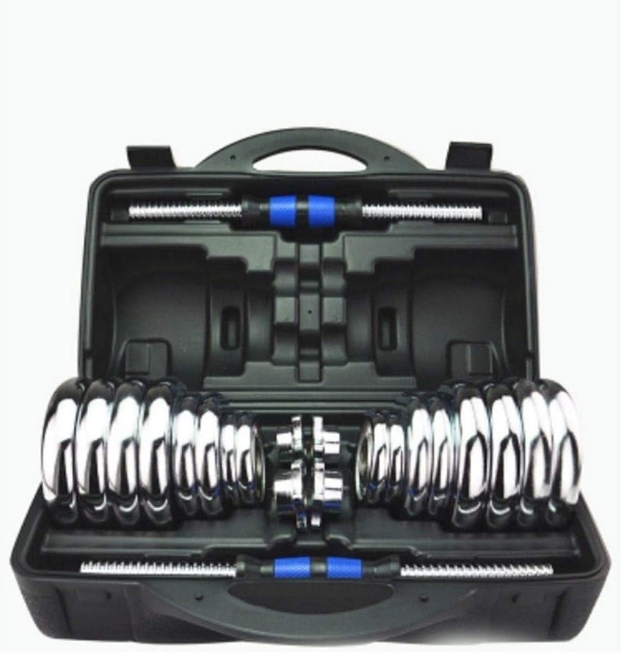 DJ Home 30KG/40KG Adjustable Fitness Dumbbell Weight Dumbells Electroplating Weight Bars Gym Dumbells Barbell Set Box for Men Body Building (Size : 40KG)