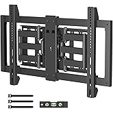 Suptek Ultra Slim Full Motion TV Wall Mount for 37-82 inch TVs, 1.3" Thin Low Profile Bracket, Dual Swivel Articulating Tilt,