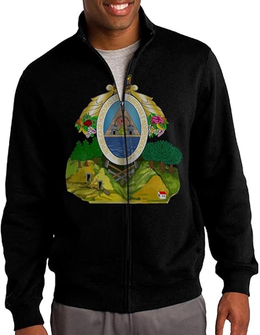 Coat Of Arms Of Honduras Men's Sportswear Hooded Jacket at Amazon Men’s
