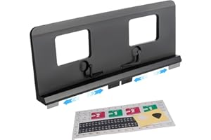 AzulySlec Adjustable Pin Music Stand with Removable Piano Key Stickers,Fits Multiple Electronic Pianos&Keyboards,Built-in Sto