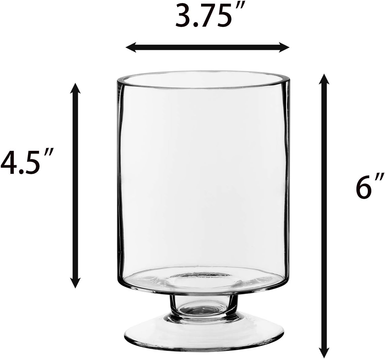 CYS EXCEL Glass Candle Holders, Hurricane Candle Holder, Trifle Dessert Tray, Stemmed Candle Holder (Series (1) 3.75" Wide x 6" Tall): Home & Kitchen