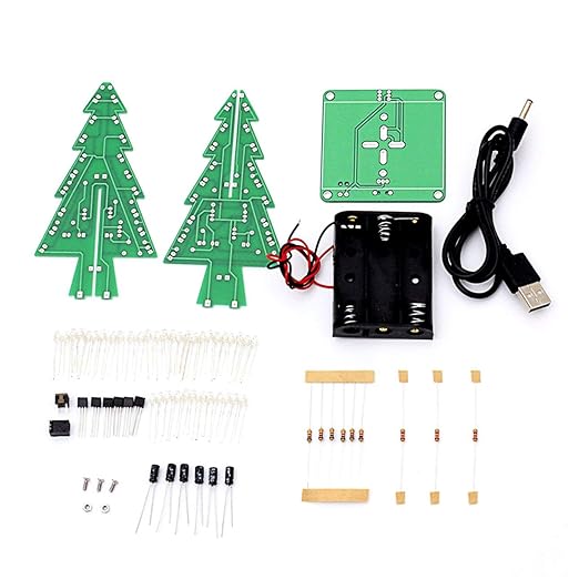 Liobaba DIY 3D árbol de Navidad LED Kit Siete Colores LED Flash ...