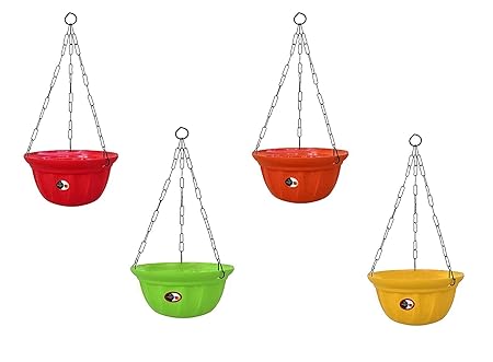 Gardens Need Virgin Plastic Dove Hanging | Set of 4 Planter, (27cm x 27cm x 12cm, Multicolor)