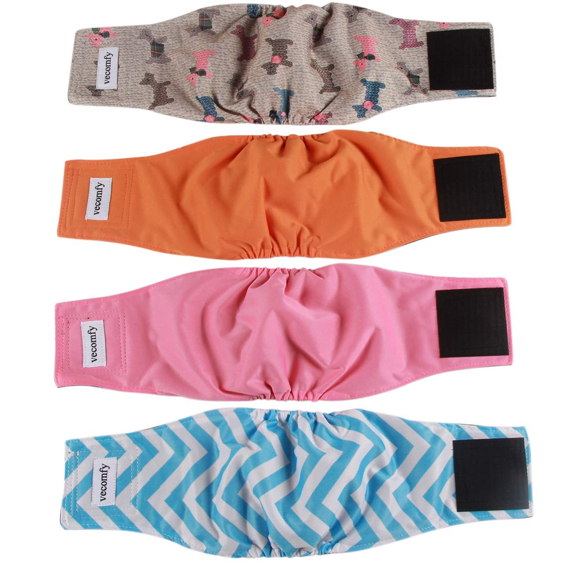 Washable Belly Bands for Male Dogs(4 Pack),Premium Reusable