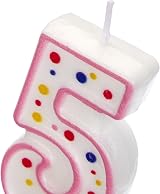 PME CA085 Pink Number 5 Candle 63 mm On Wooden Stick Cake Topper view 3
