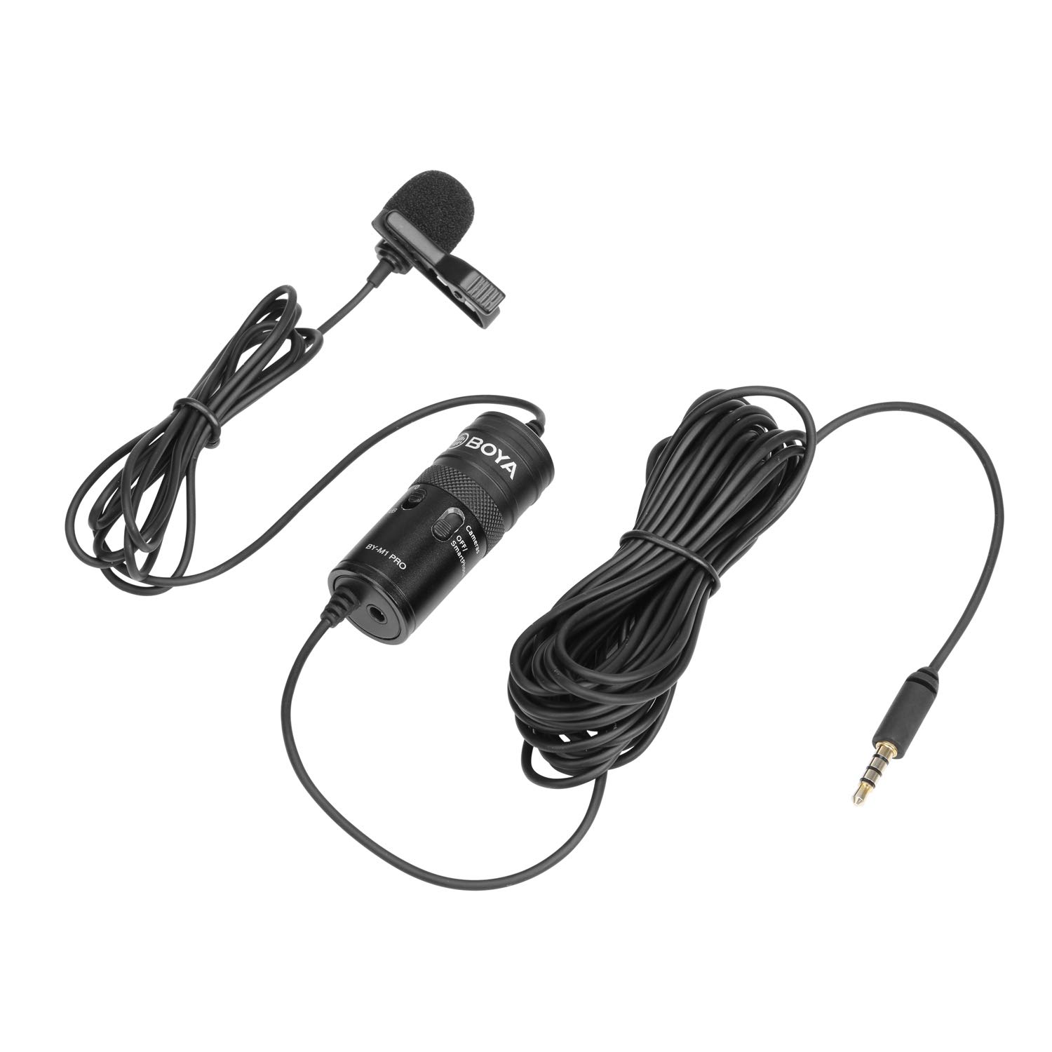 BOYA BY-M1 Pro Universal Lavalier Microphone Clip-on Mic for Smartphones, DSLRs, Camcorders, Audio Recorders, PC