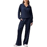 PINSPARK 2 Piece Sets for Women 2025 Fall Outfits Sweatsuit Loose Fit Sweatshirt Wide Leg Sweatpants Matching Set Tracksuit