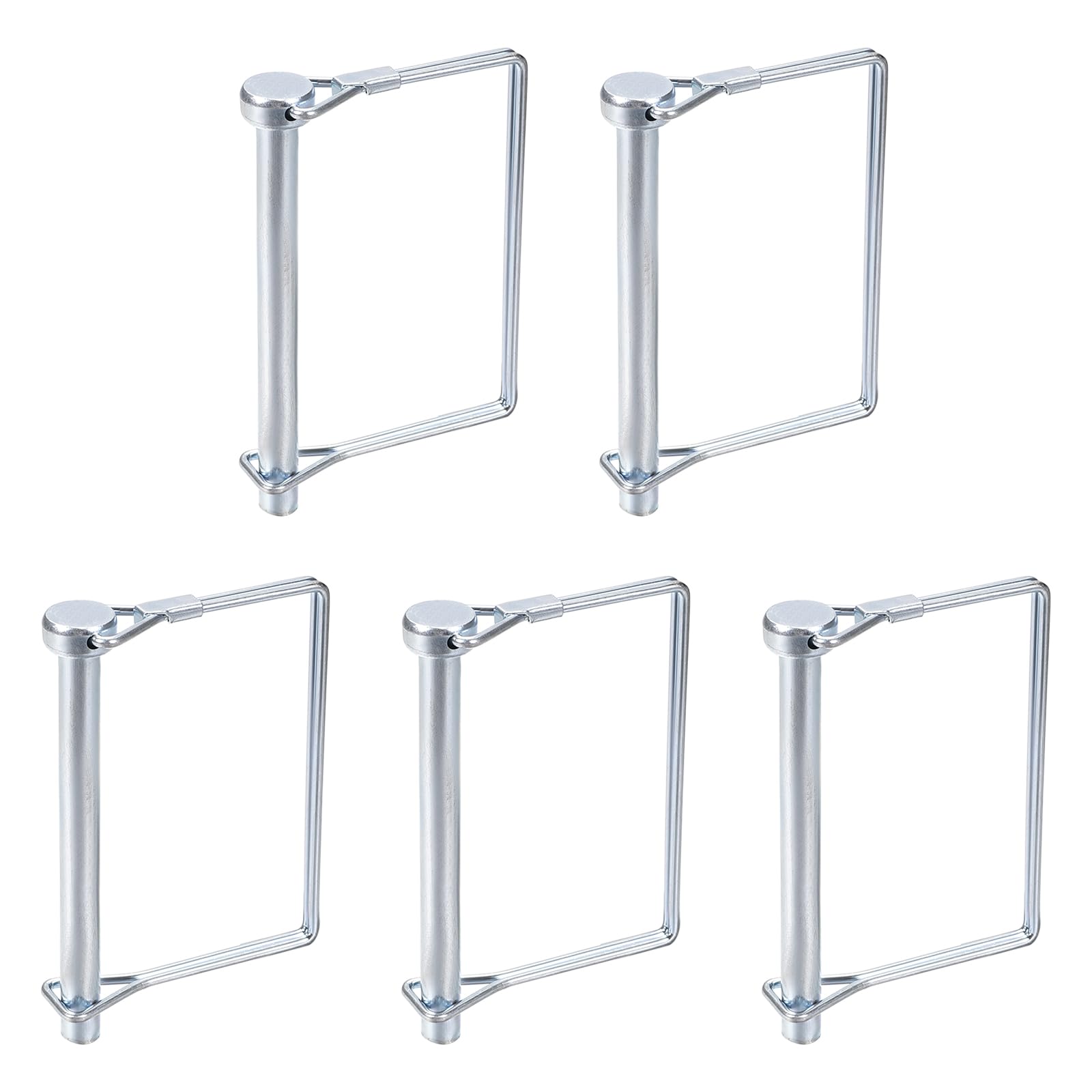 DTGN 8mm x 85mm (DxL) Shaft Locking Pin - 5Pack - Good for Farm Trailers Lawn - Carbon Steel Square Trailer Coupler Pin - Silver Tone