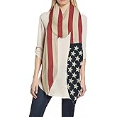 Lina & Lily Patriotic Flag Print Scarf Shawl Wrap Lightweight
