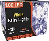 ANSIO Christmas Lights 100 LED 10m Cool White Mains Powered IP44