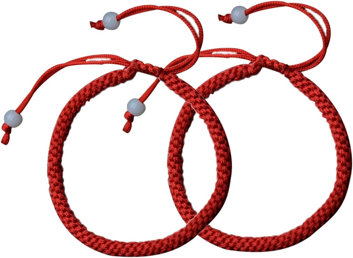 Skyflying 2PCS Cotton Red Line Lucky Love Chain Kabbalah Adjustable Bracelet Ankle Chain Protection Faith Unisex